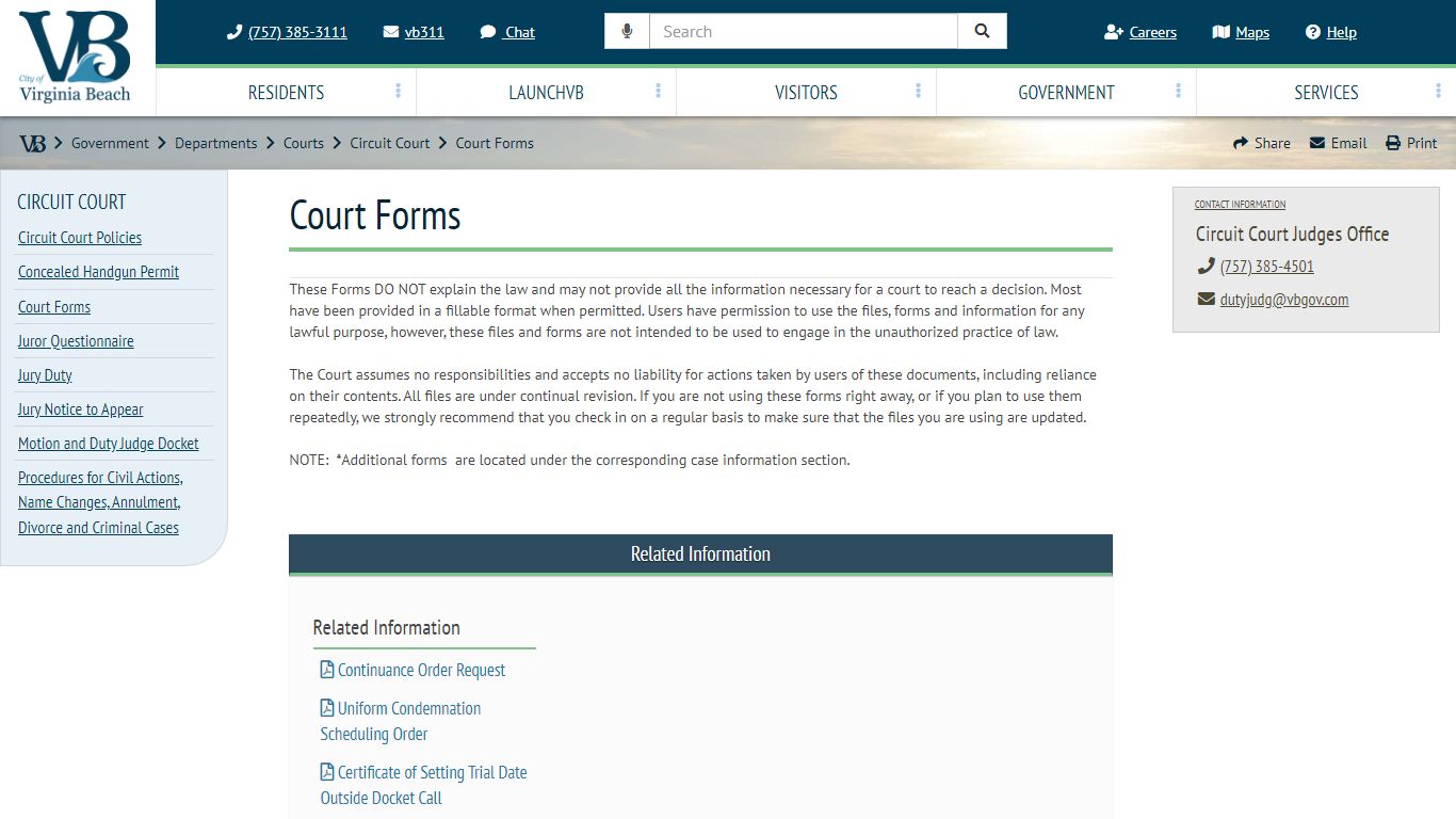 Court Forms :: VBgov.com - City of Virginia Beach